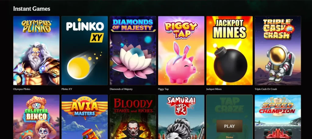 Crown Casino instant games