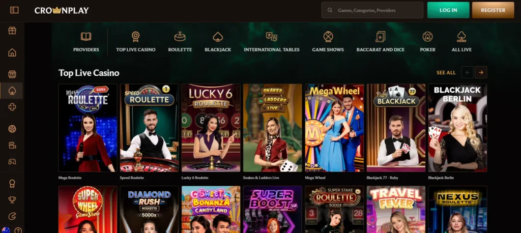 CrownPlay Live casino category